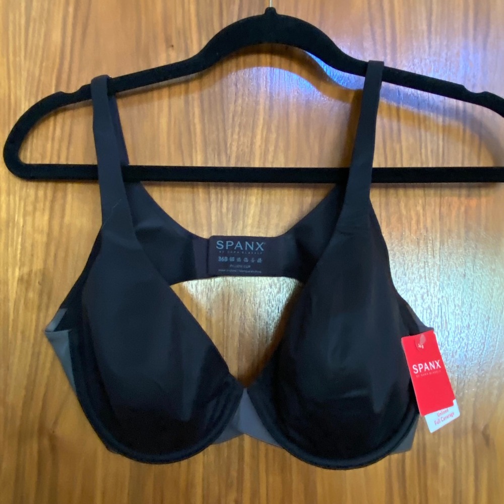 NWT Spanx Pillow Cup Unlined Full Coverage Bra Black 36B